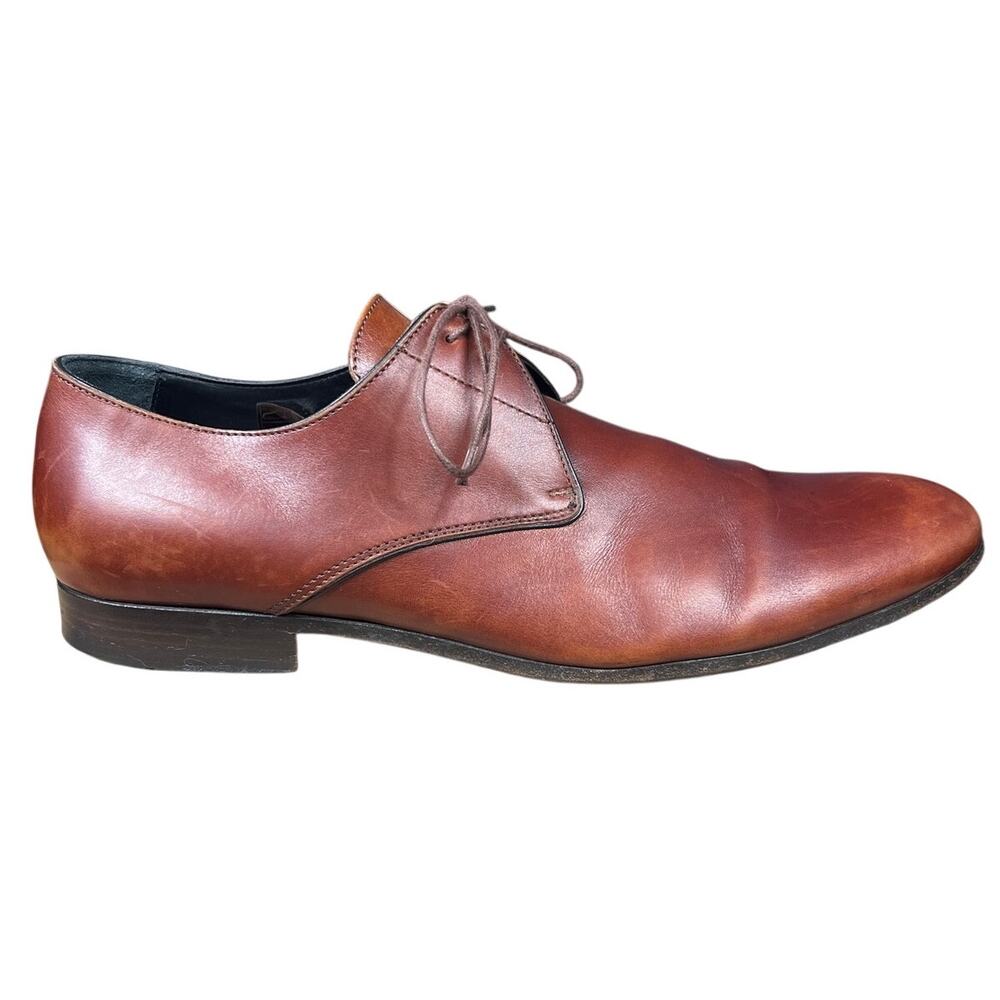 Vintage Burberry Men's Brown Leather Round Toe Oxford Size 44.5 US 11.5